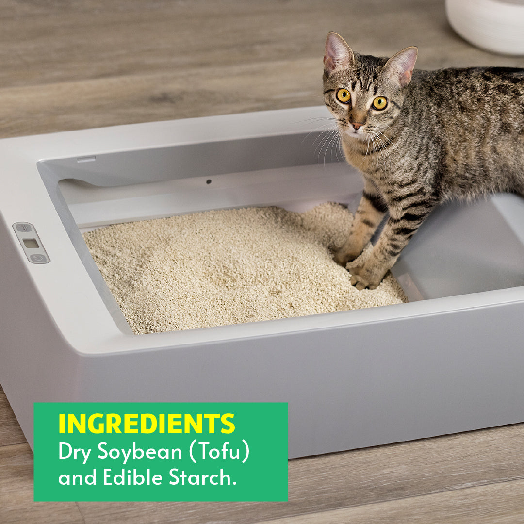 Granular Tofu Cat Litter for Automatic Self-Cleaning Litter Boxes, Clumping, 99% Dust Free, Lightweight and Flushable